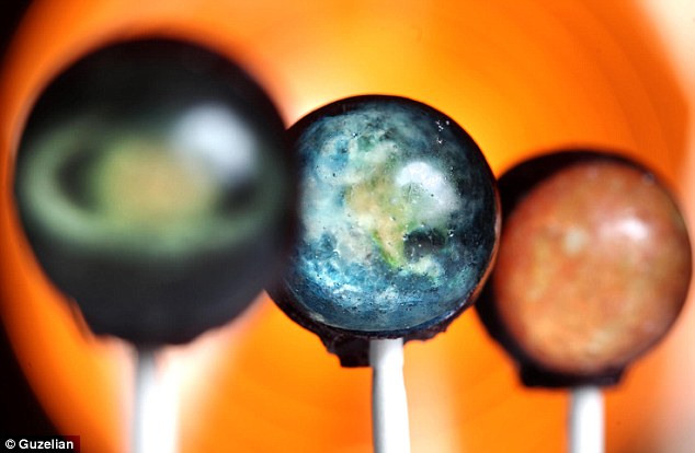 picture of a lolli-pop where the top is the planet earth